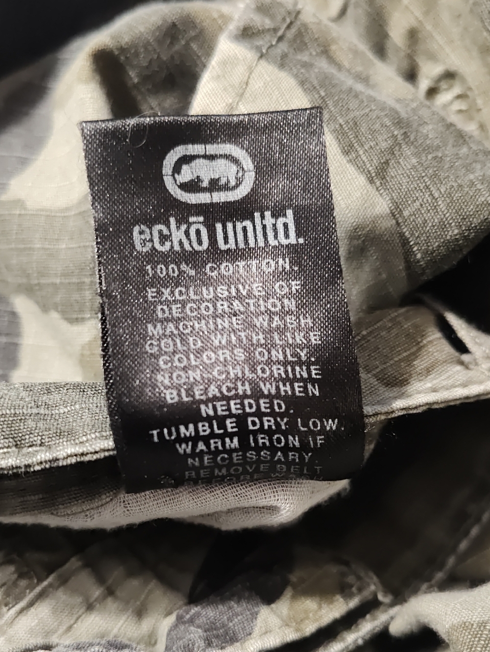 VTG Ecko Unltd Cargo Shorts Mens Sz 34 Camo Canvas Hip Hop Baggy Grunge Y2K - Picture 4 of 6